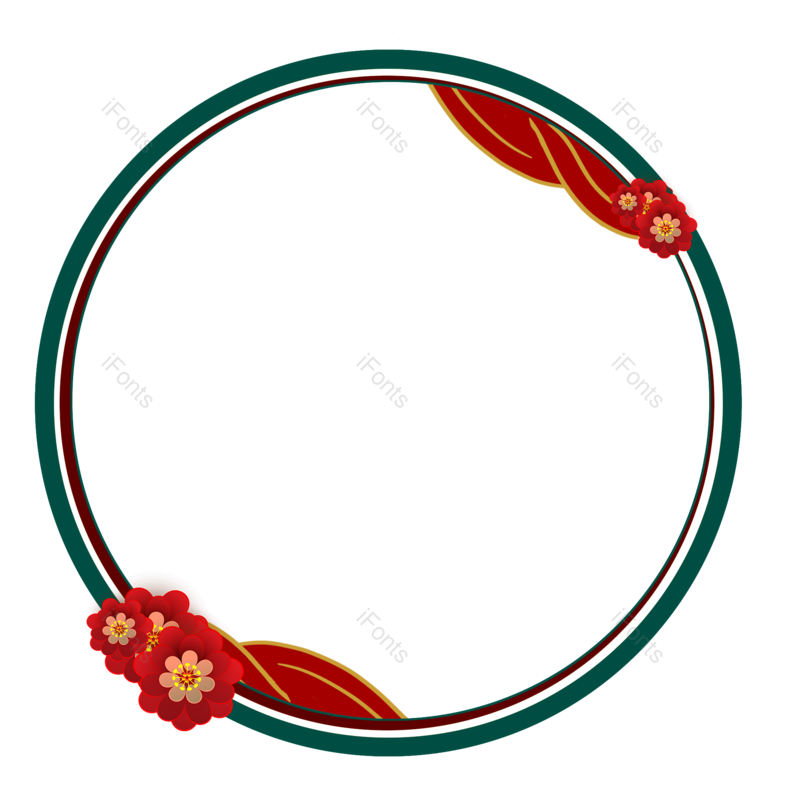 中国图片,元旦元素,小花PNG,新年免抠素材